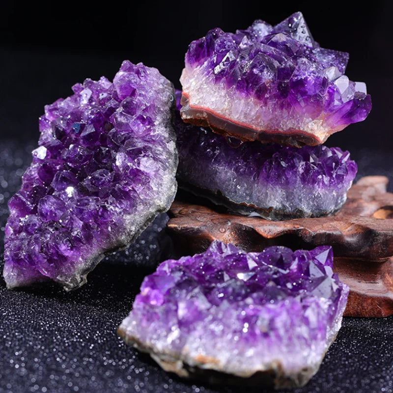 Amethyst Geode Natural Crystal Quartz Stone Wand Point Energy Healing Mineral Stone Rock