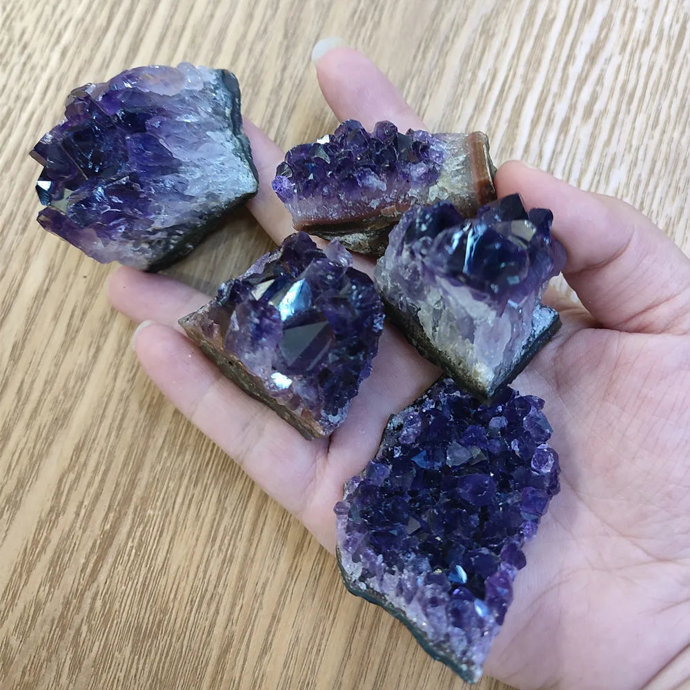 Amethyst Geode Natural Crystal Quartz Stone Wand Point Energy Healing Mineral Stone Rock