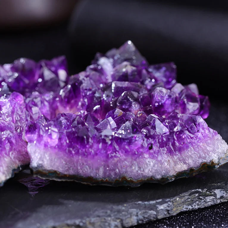 Amethyst Geode Natural Crystal Quartz Stone Wand Point Energy Healing Mineral Stone Rock