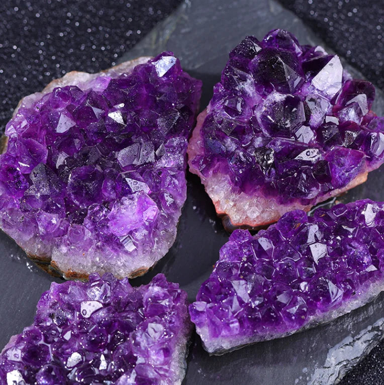 Amethyst Geode Natural Crystal Quartz Stone Wand Point Energy Healing Mineral Stone Rock