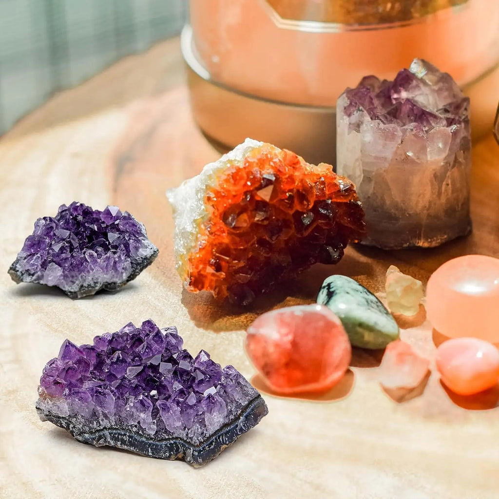 Natural Amethyst Geode Cave Healing Crystal Stones Rock Cluster Druzy Raw Amethyst Gemstone Specimen