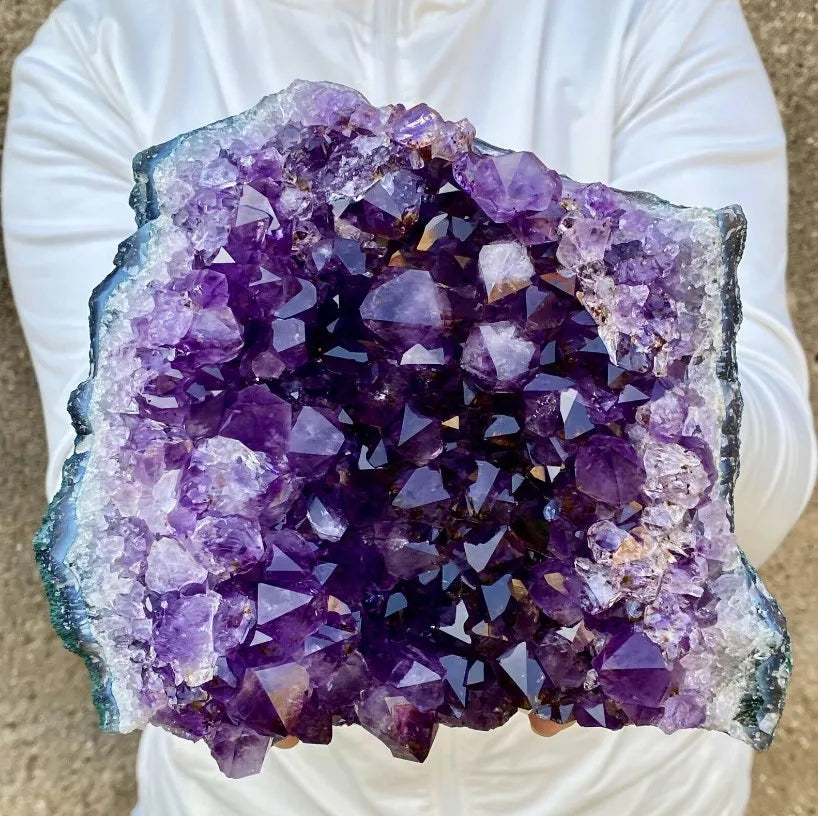 Natural Amethyst Quartz Purple Crystal Cluster Healing Stones