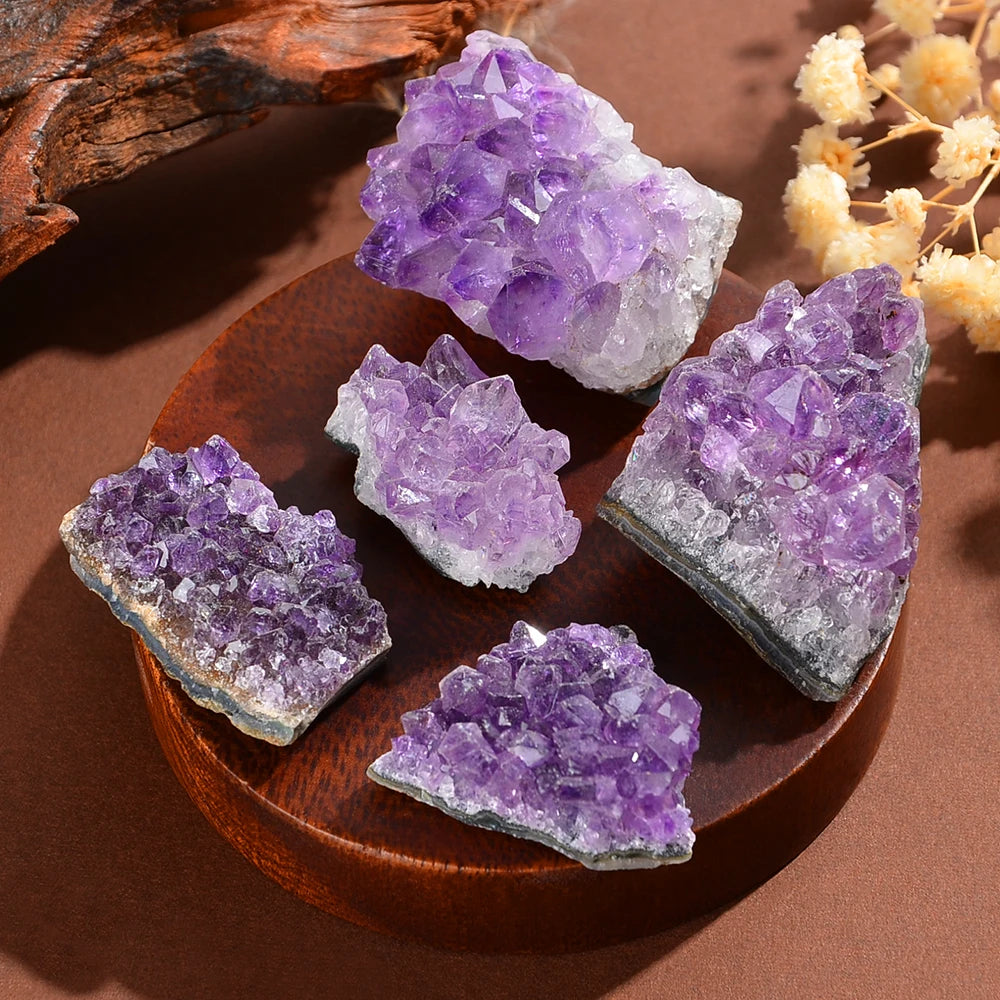Natural Amethyst Geode Cave Healing Crystal Stones Rock Cluster Druzy Raw Amethyst Gemstone Specimen