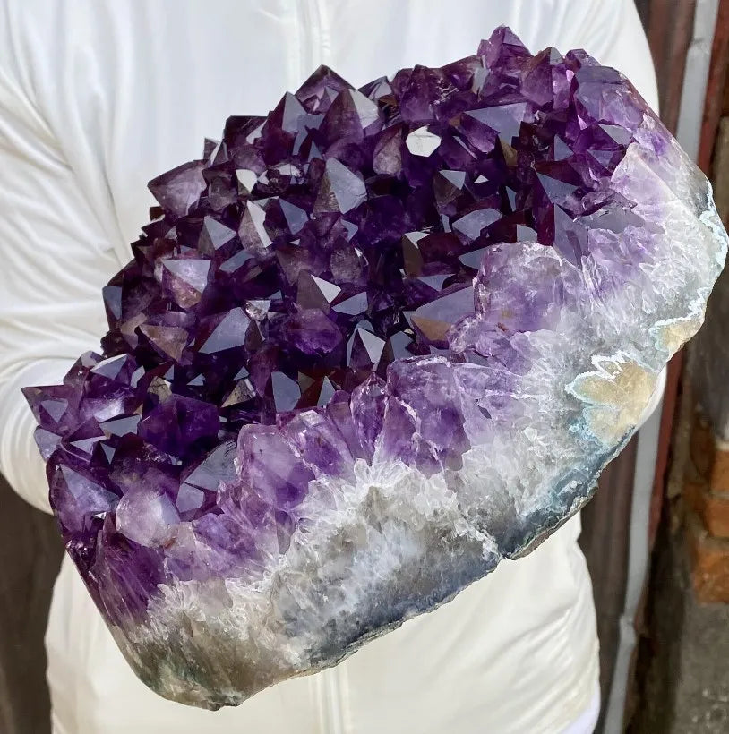 Natural Amethyst Quartz Purple Crystal Cluster Healing Stones